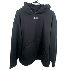 Under Armour Hoodie Mens XL Fleece Team Center Logo Black 1237619